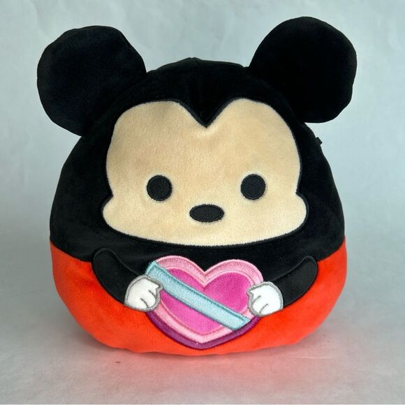 Squishmallows Disney 8” Mickey Mouse Plush Heart Love Birthday Valentine - Picture 1 of 7
